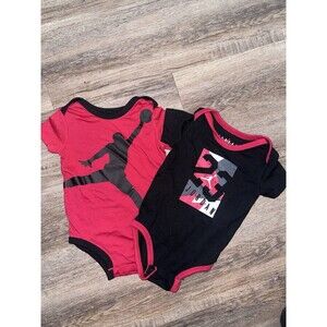Jordan One Piece Bodysuit Set Baby 18 Months Red Black Jumpman Logo
